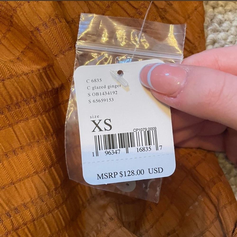 Free People Rust Button-Up Blouse - Picture 3 of 3